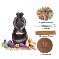 incense stick holder handmade ceramic smoke incense burner fragrance backflow waterfall censer creative sticks for yoga meditat