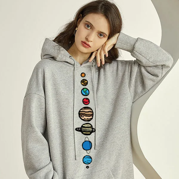 

Женская толстовка с принтом девять планет Вселенная солнечная система, Свободная Толстовка С Карманами, Осенний свитшот, Модный повседневн...