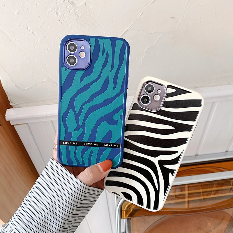 Противоударный мягкий чехол для телефона с принтом зебры Iphone 12 Mini 11 Pro MAX X XR XS SE 2020 7