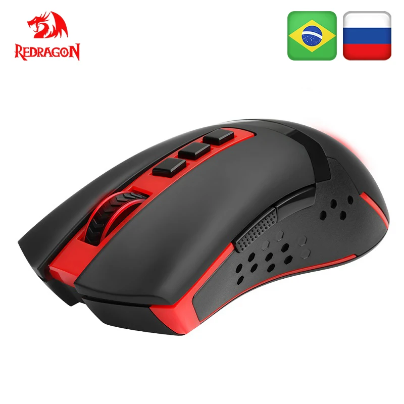 Redragon Беспроводной игровой Мышь PC 4800 Точек на дюйм 1 Режим подсветки 8 программируемых кнопок 2.4 г Беспроводной соединения для рабочего стола Мышь S