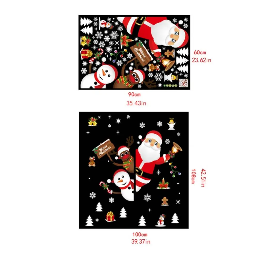 

Christmas Wall Sticker Removable Bear Elk Window Glass Scene Arrangement Door And Window Decor House Decor XL866