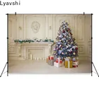 Рождественский фон Lyavshi, Белая стена, камин, Рождественская елка, фон для фотосъемки детей, портрет, Фотостудия