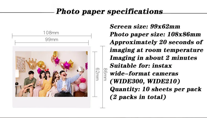 

instax wide photo paper Polaroid photo paper 5 inch wide format wide300 dedicated fujifilm instax