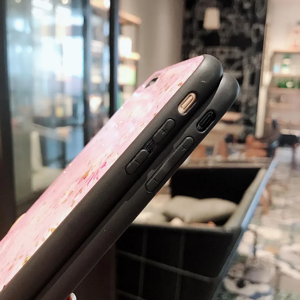 Роскошный блестящий чехол для телефона с золотой фольгой iPhone XS Max XR X мягкий из ТПУ