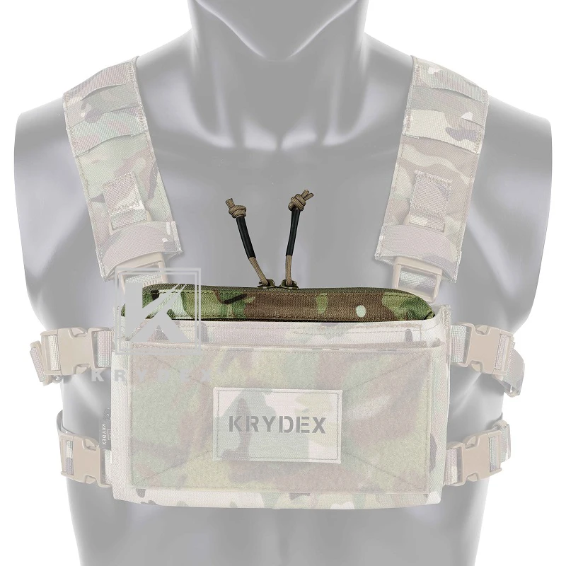 KRYDEX Tactical Vest Zipper Insert Pocket For MK3 Chest Rig Chassis Full Length Double Zipper Panel Accessories Storage Pouch