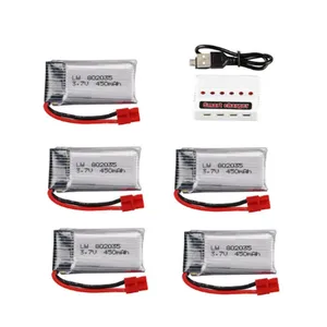 3,7 V 450mAh Lipo батарея + зарядное устройство для SYMA X15 X5A-1 X15C X15W RC Дрон запасные части 3,7 v 802035 аккумуляторная батарея