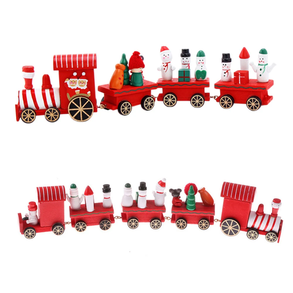 GJ Рождественский деревянный поезд Снежинка окрашенная атмосфера рождественские