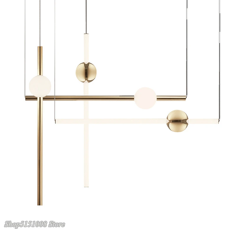 

Postmodern Golden Led pendant lights Design Creative Long Led Hanging Lamps Bedroom Kitchen Home Loft Industrial Decor Fixtures