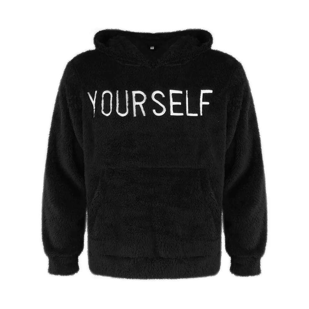 

Men Hoodies Long-sleeved Pullover Blouse With Letter Embroidery Pockets Casual Loose And Comfortable Plus Size Winter Spring