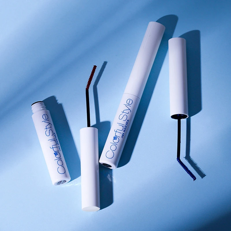 

1PCS Long Lasting Waterproof Mascara Red Purple Blue Black Brown Colorful Mascara Super Slim Eyelash Brush