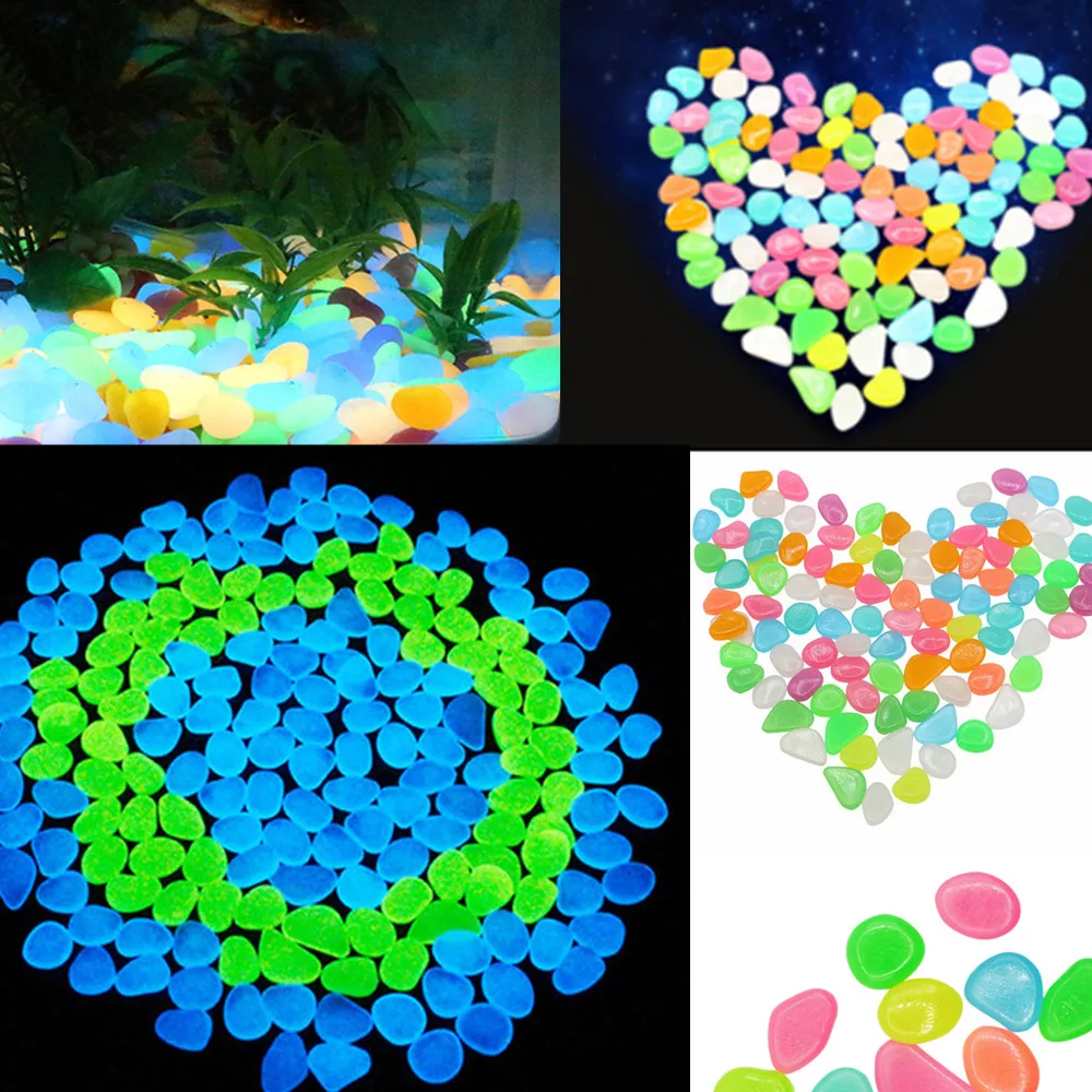 

Garden Flowerpot Decor Luminous Stones Glow In Dark Decorative Pebbles Outdoor Fish Tank Decoration Pebble Rocks Aquarium Color