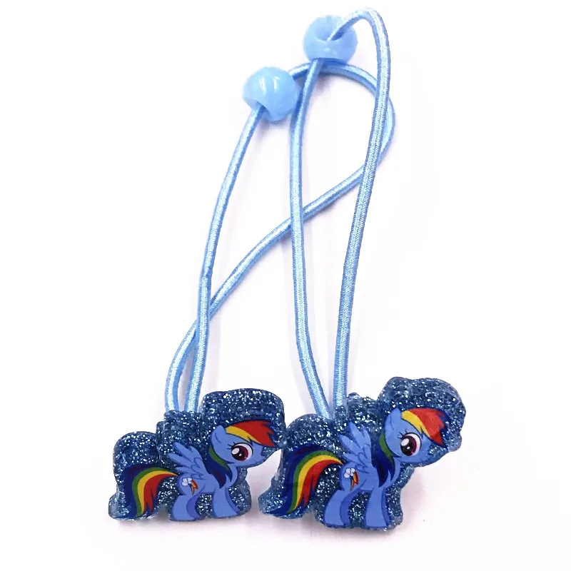 2 шт. эластичная резинка для волос ярких цветов с рисунком маленькой лошади