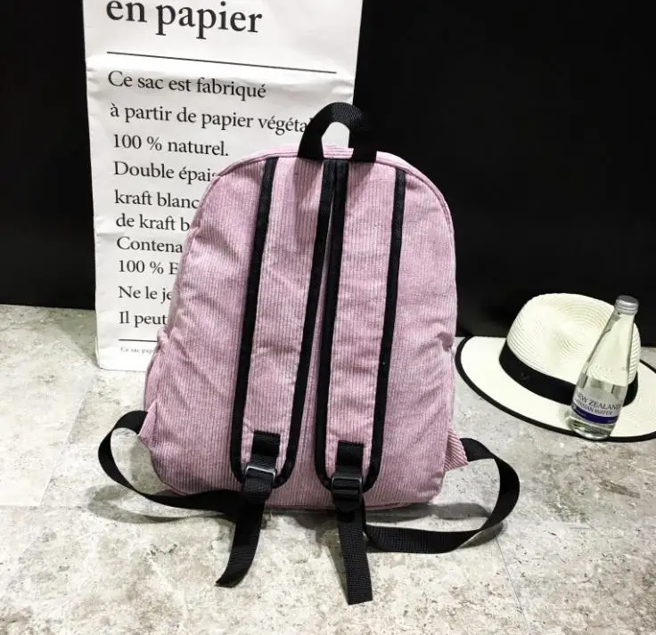 

Backpack schoolbag women school backpack bags corduroy backpack teenage backpacks for girls feminine bagpack 440