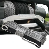 winch rope string line cable with sheath gray synthetic towing rope 15m 7700lbs car wash maintenance string for atv utv off e0b6