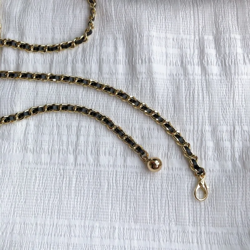 

Luxury Brand Designer Gold Waist Chain Long Belt For Women Dress Jeans Mancuernas Ajustables Pasek Damski Aesthetic Accessories