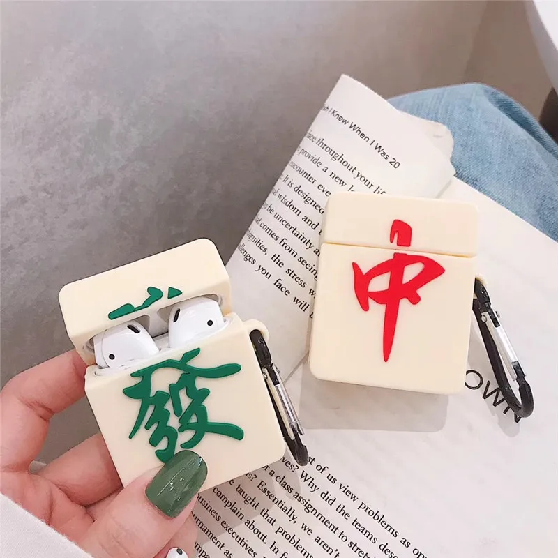 3D силиконовый чехол qute для китайского Маджонга мАч Чен Чжун фа air pods 1 2 Чехол