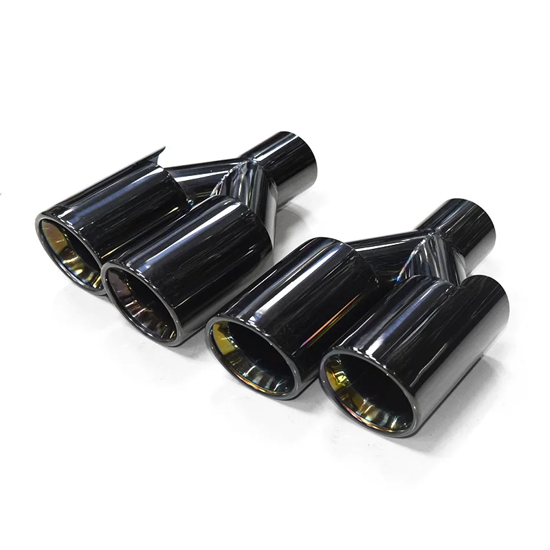 

Stainless Steel Car Muffler Tip Y Shape Double Exit Exhaust Pipe Mufflers Nozzle Decoration Universal Black Exhaust Tip For BMW
