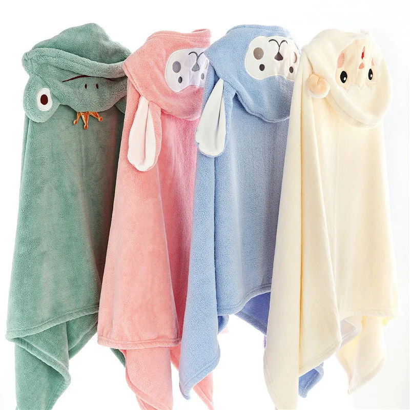 

Infant Baby Bath Towel Lovely Monkey Bathing Towels for Newborn Kids Soft Fleece Home Bathroom Hooded Bathrobe Shower Wrap