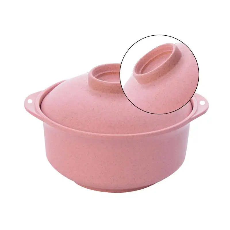 

2 Pieces Instant Noodles Bowl with Lid Japanese Style Students Noodle Soup Rice Ramen Bowl Tableware