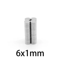 50 1000 pcs 6x1mm super powerful strong bulk small round ndfeb neodymium disc magnets dia 6mm x 1mm n35 rare earth magnet 61mm