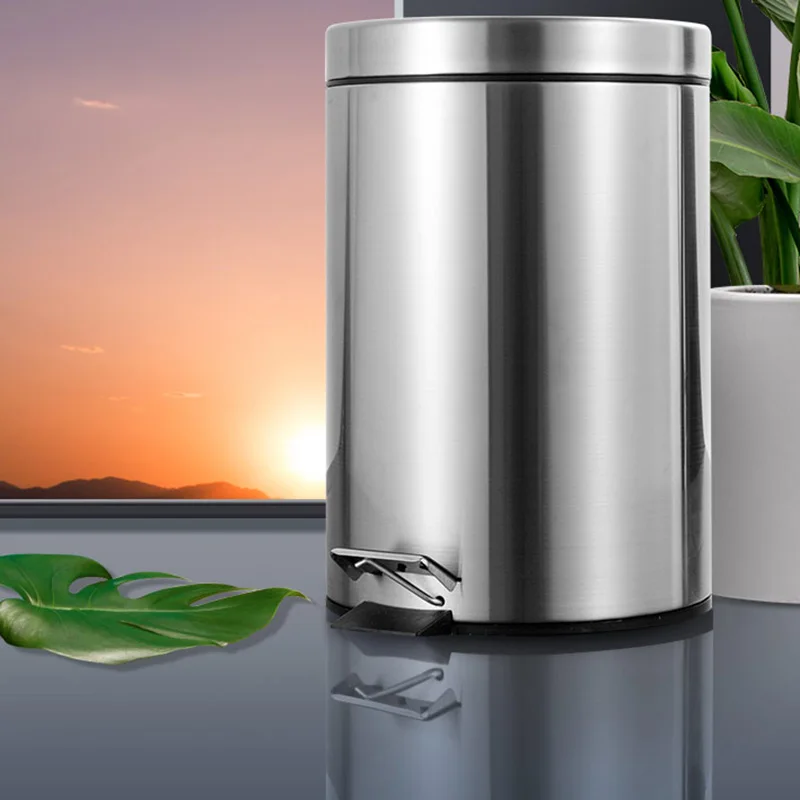 7л ванная мусорная корзина круглая ступня с педалью ведро крышкой мини