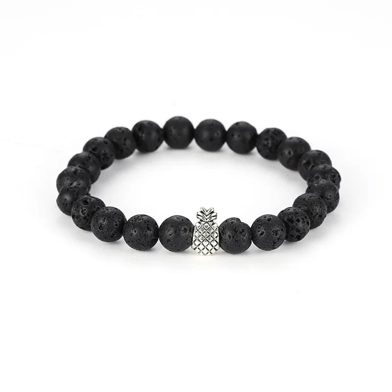 Женские и мужские браслеты из сплава в форме ананаса многоцветные вулканические