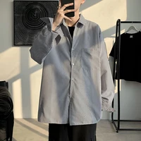 casual shirt 2021 spring and autumn korean pin stripe mens long sleeve loose top the office a formal occasions fashion trend