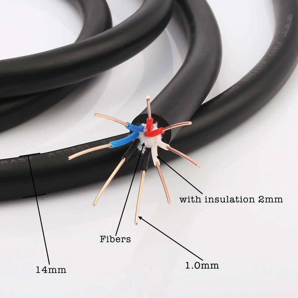 Кабель Audiocrast AS0801 Solid OFC Pure Медный для динамика 8 ядер bulk spaker cable|speaker cable|bulk cableofc speaker