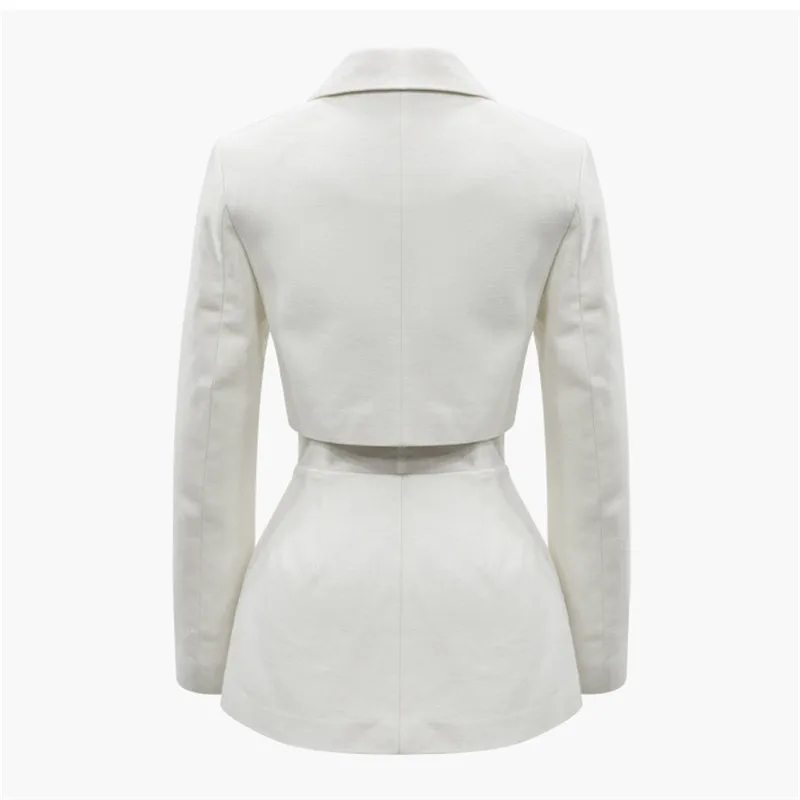 Новинка 2019 модная женская юбка костюм сексуальный короткий Блейзер с длинными