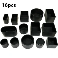 16pc chair leg caps non slip dust mute black table leg cover wear resistant thickened rubber mat wood floor furniture protectors