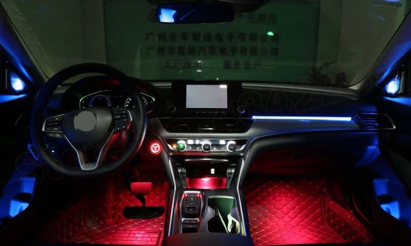

64 Colors Set Atmosphere Lamp illuminated Door strip Neon Ambient Light For Honda Accord 2018-2020 Button And APP Control