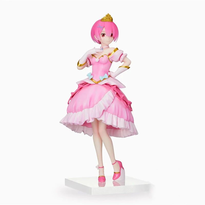 

Original Re Life in a Different World from Zero Ram Anime Action Figures Toy Models Pink Pretty Princess Collectible Figure Toys