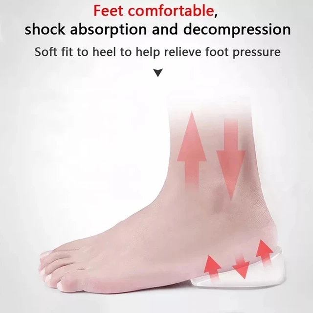 Silicone Gel Half Insoles for Women Shoes Heel Lift Inserts Plantar Fasciitis Height Increase Insoles for Men Sneakers Shoe Pads 2