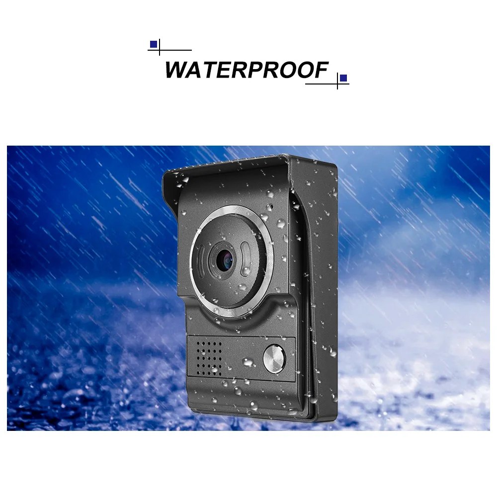 7 дюймов видео дверной звонок Домофон комплект TFT-LCD Цвет Экран 1 внутренний