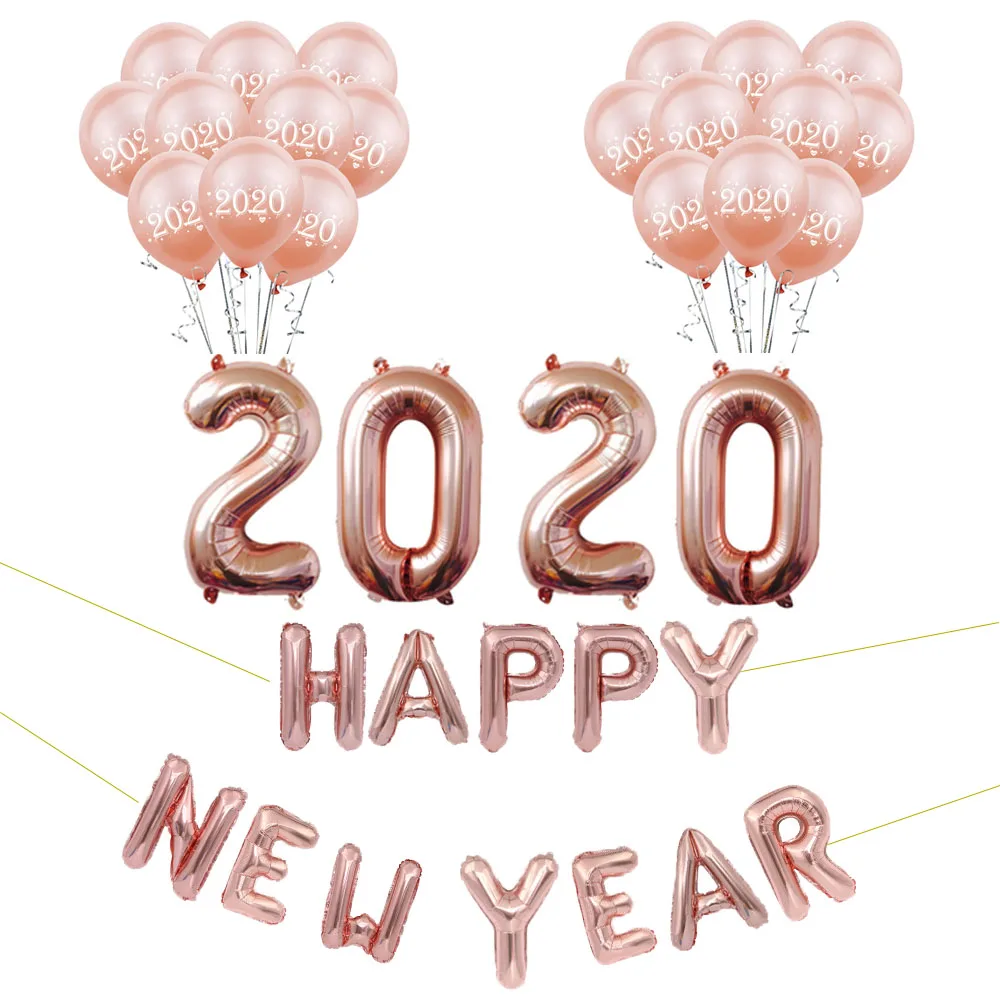Фольга ZLJQ набор для счастливого Нового года украшения свадебной вечеринки шары