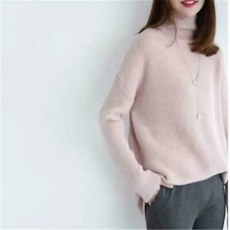 

Top Sleeve UK Cashmere Women Long High-Necked Cardigan Coat Loose Sweater Tops Size S-XL