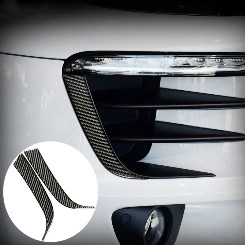 

Car Styling Front Headlight Eyebrow Trim Grille Grill Strips For Porsche Macan 2014-2018 Carbon Fiber Exterior Modified Stickers