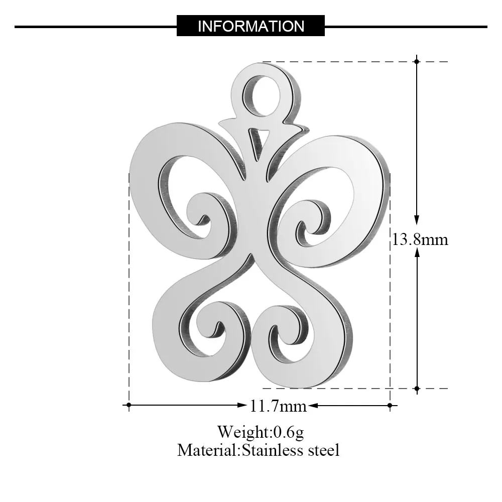 10 Pieces Pet Cat Butterfly Fox Charm Wholesale 100% Stainless Steel High Polished DIY Jewelry Charms Real 316 Steel DIY Charms image 3