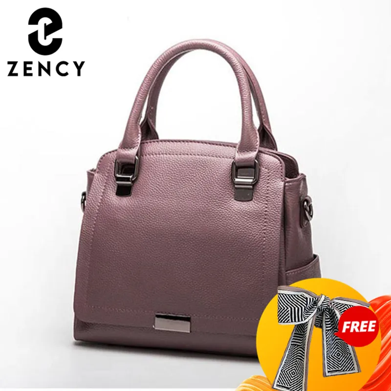 Женская сумка Zency из 100% натуральной кожи модный тоут Дамский кошелек на плечо