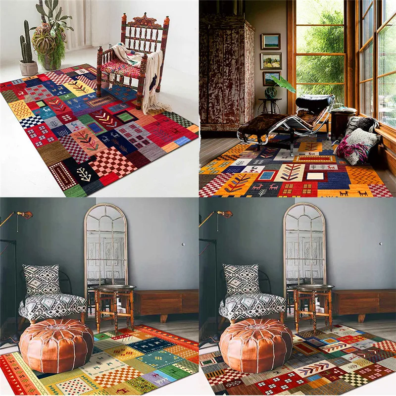 Коврик с геометрическим рисунком индийский яркий одеяло в этническом стиле для