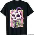 Kawaii Pastel Goth жуткий череп Boba воздушный чай Vaporwave футболка