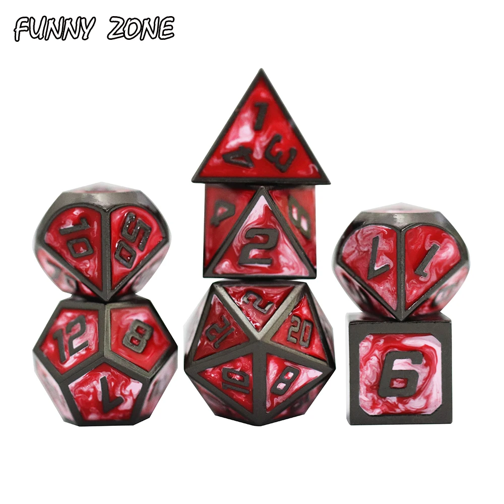 Набор Металлических Кубиков из цинка для настольных игр с сумкой стандартные