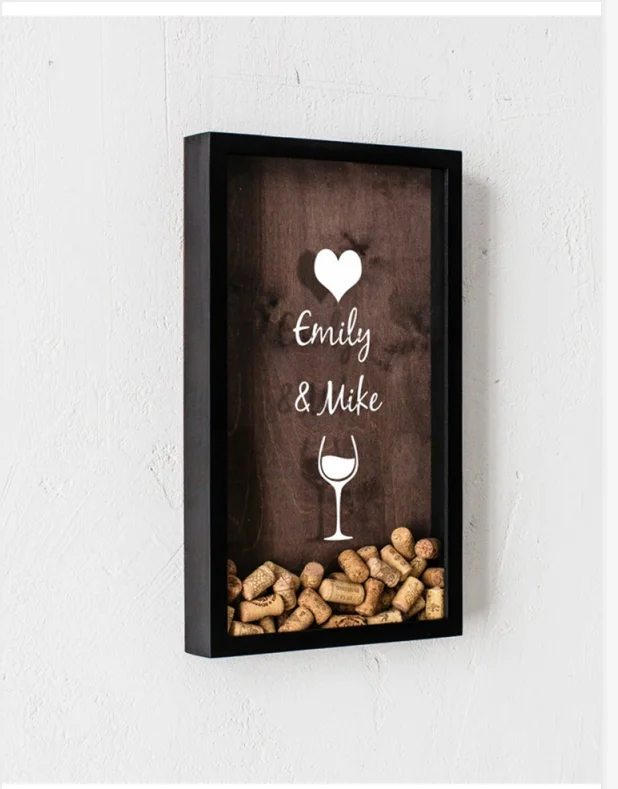 Индивидуальная винная пробка свадебное украшение коробка для помолвки теней