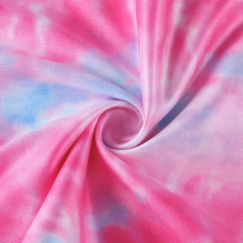 

Women's One-Shoulder Open Back Tie-Dye Printed Slim-Fit Inner-Wrapped Top Purple