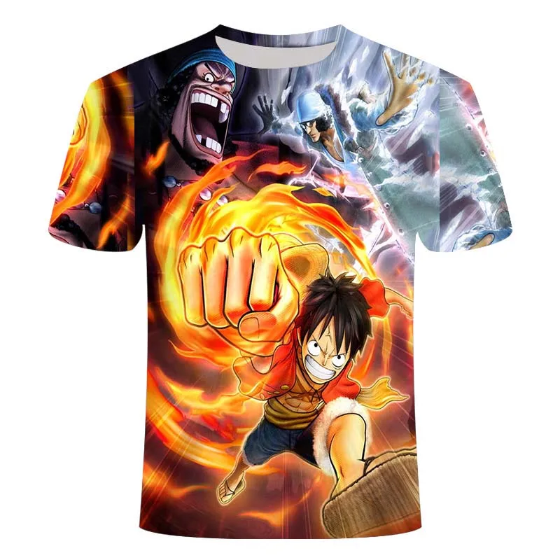 

2021 New Anime One Piece 3D Print T-shirt Unisex Summer Harajuku Cartoons Streetwear Funny Fashion Casual O-Neck Plus Size Top