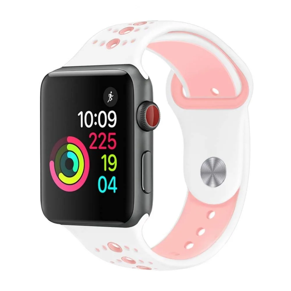 Ремешок для apple watch band 4 5 44 мм 40 мм correa iwatch band 3 2 42 мм 38 мм спортивный силиконовый браслет ремень аксессуары для apple watch