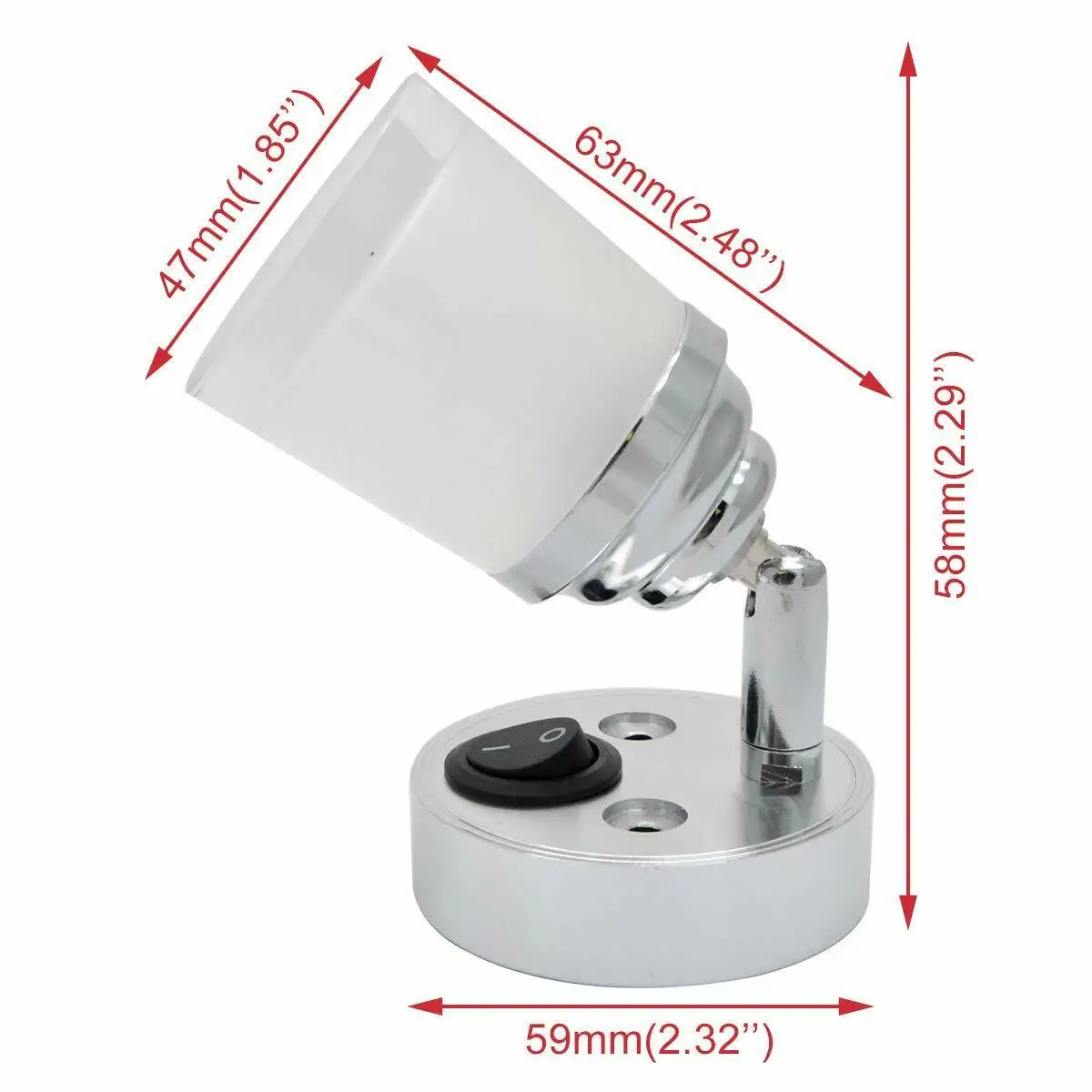12V LED Bedside Lamp Reading Wall Spot Light Switch Boat Caravan White Camper Accessories | Автомобили и мотоциклы