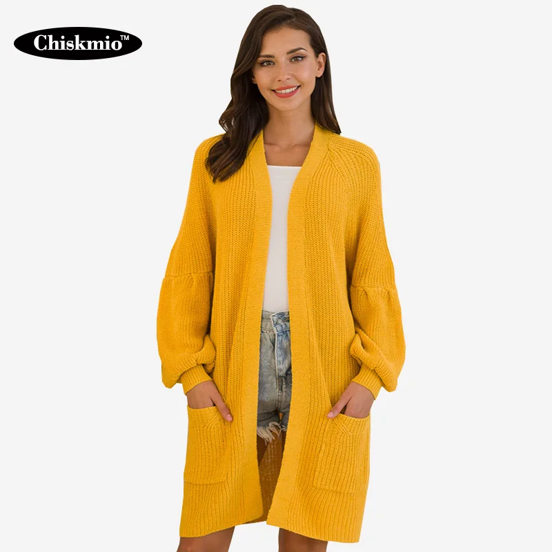 Свободный вязаный кардиган верхняя одежда женский свитер с карманами