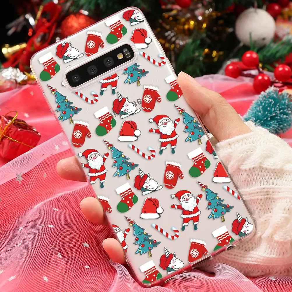 Счастливого Рождества термополиуретановые Чехлы для samsung Galaxy Note 10 S8 S9 S10 плюс 9 8 S6 S7 край M10 M20 M30 A70 A80 A50 A30 A40 A60 A20e чехол