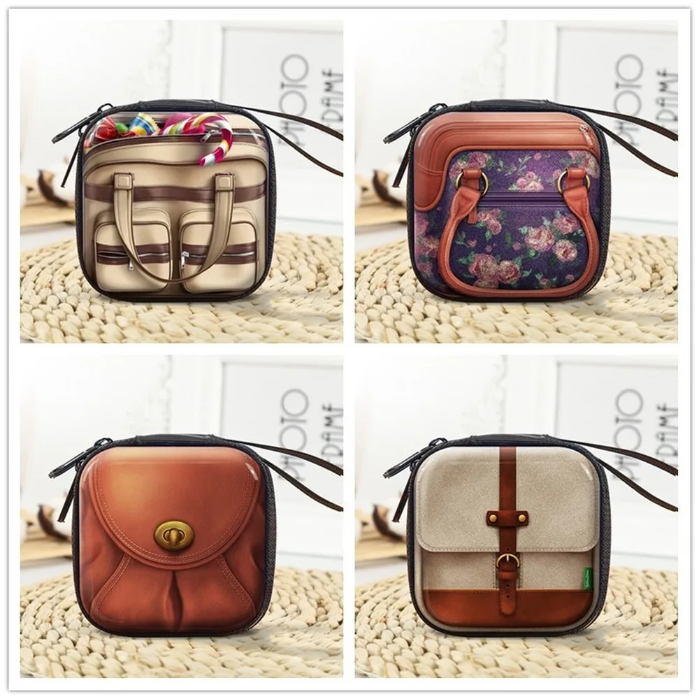 

2021 New Square Shape Cartoon Printed Girls Wallets Unisex Retro Coin Purses Mini Purse Card Holder Small Wallets Children Gifts